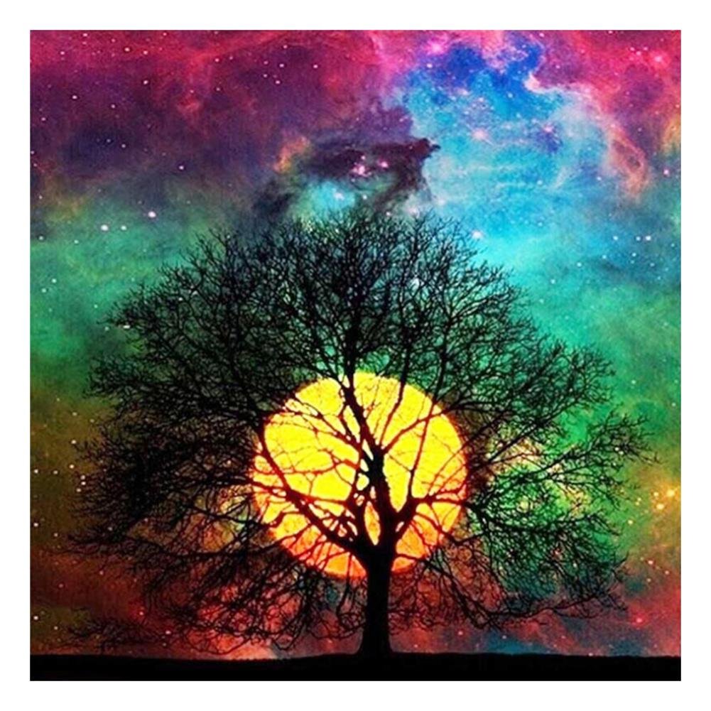 5D Diamond Painting Kit Full Round Beads Art Tree Moon