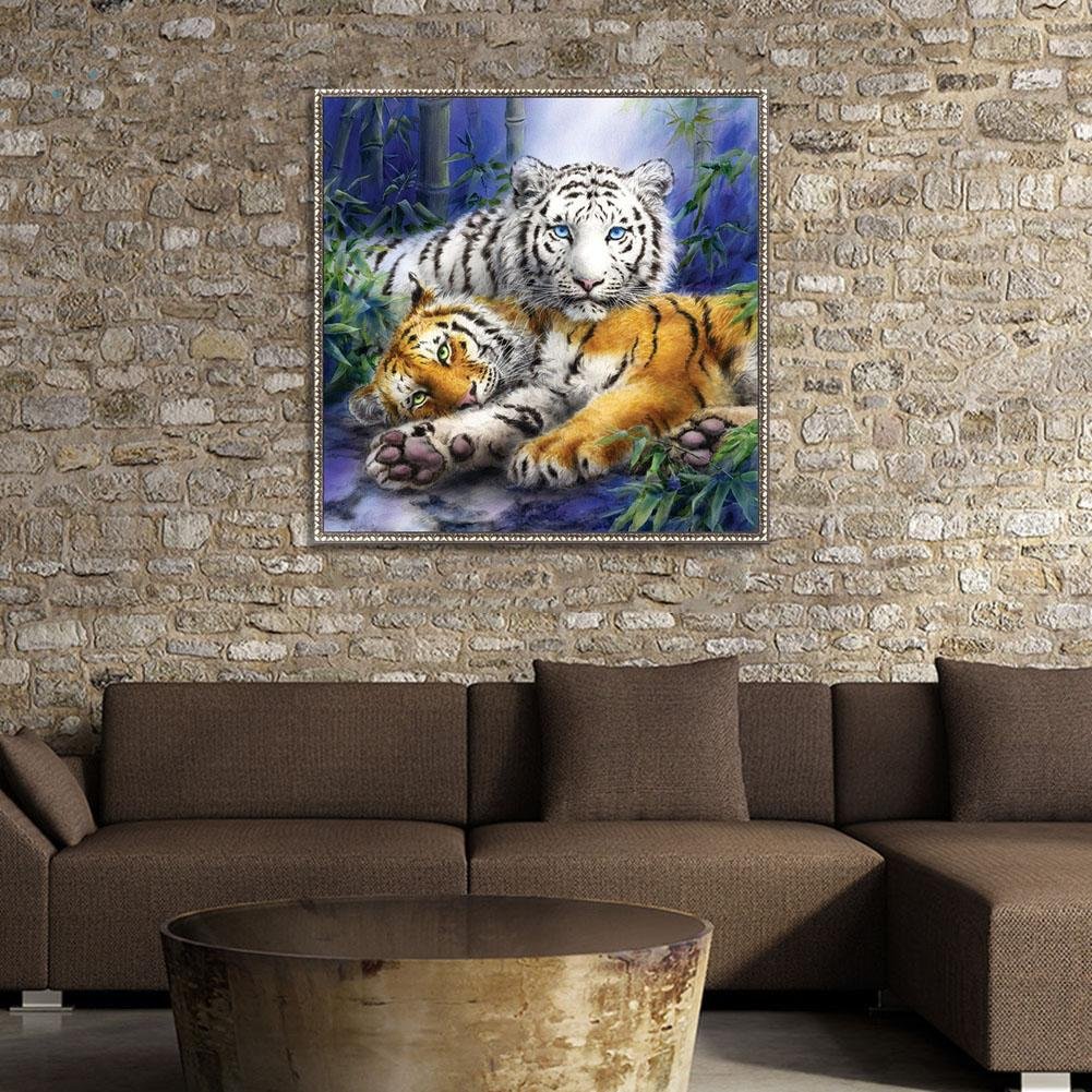 Diamond Painting - Partial Round - Tigers