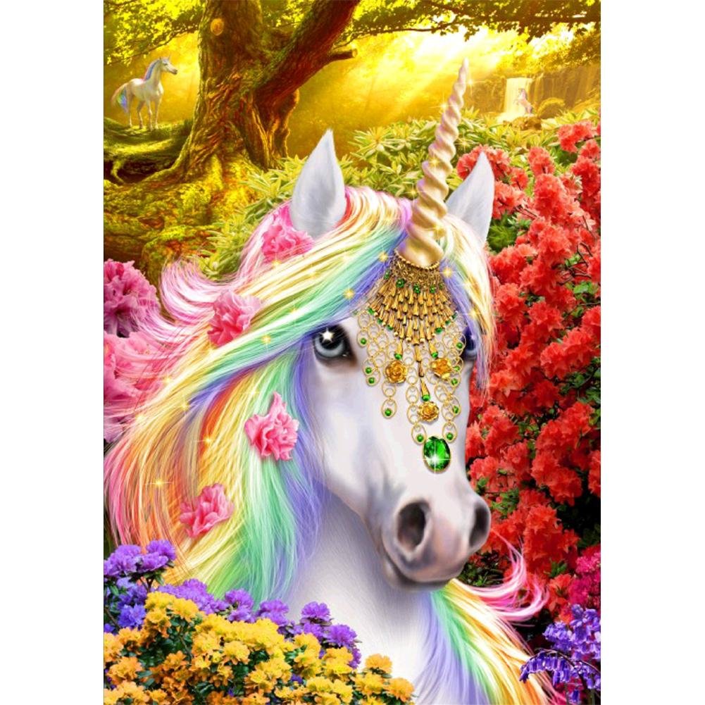 5D Diamond Painting Kits for Adults Unicorn White Horse DIY