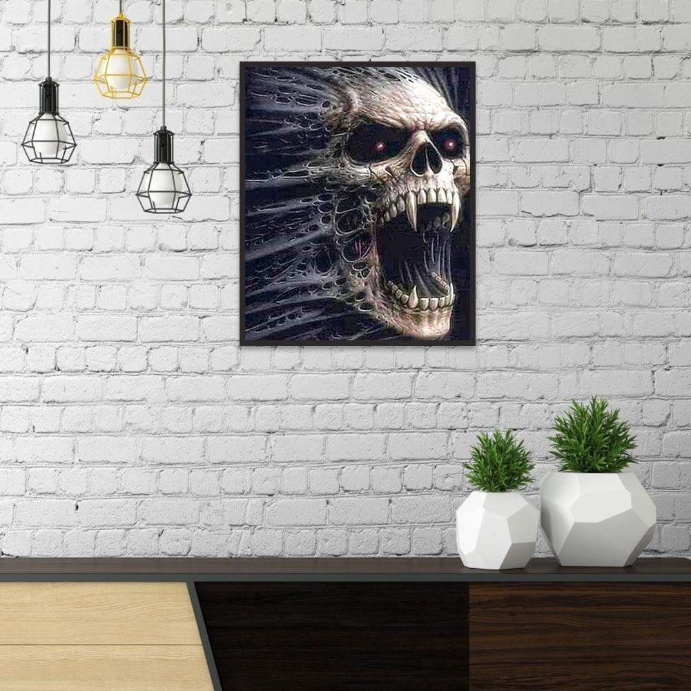 5D DIY Diamond Painting Kit - Full Round - Skull Horror Head