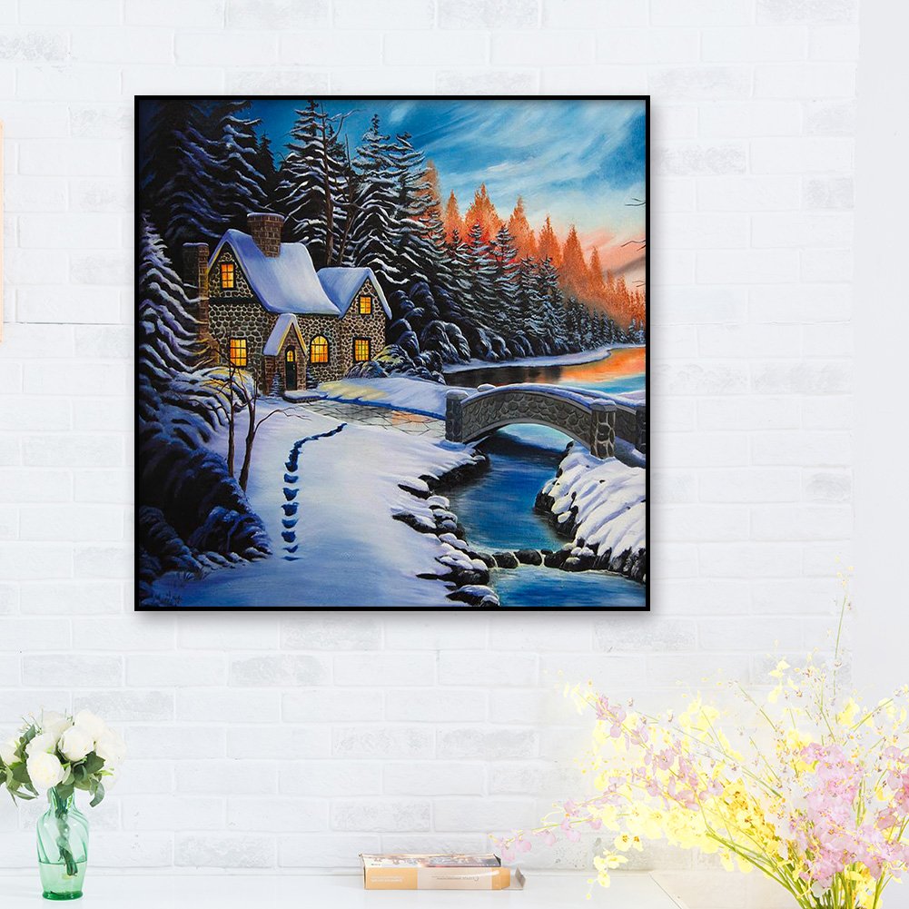 Diamond Painting - Full Round - Snow House 2