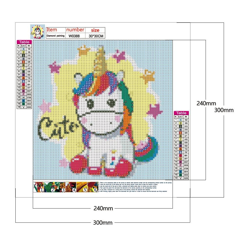 Diamond Painting - Full Round - Cartoon Unicorn A