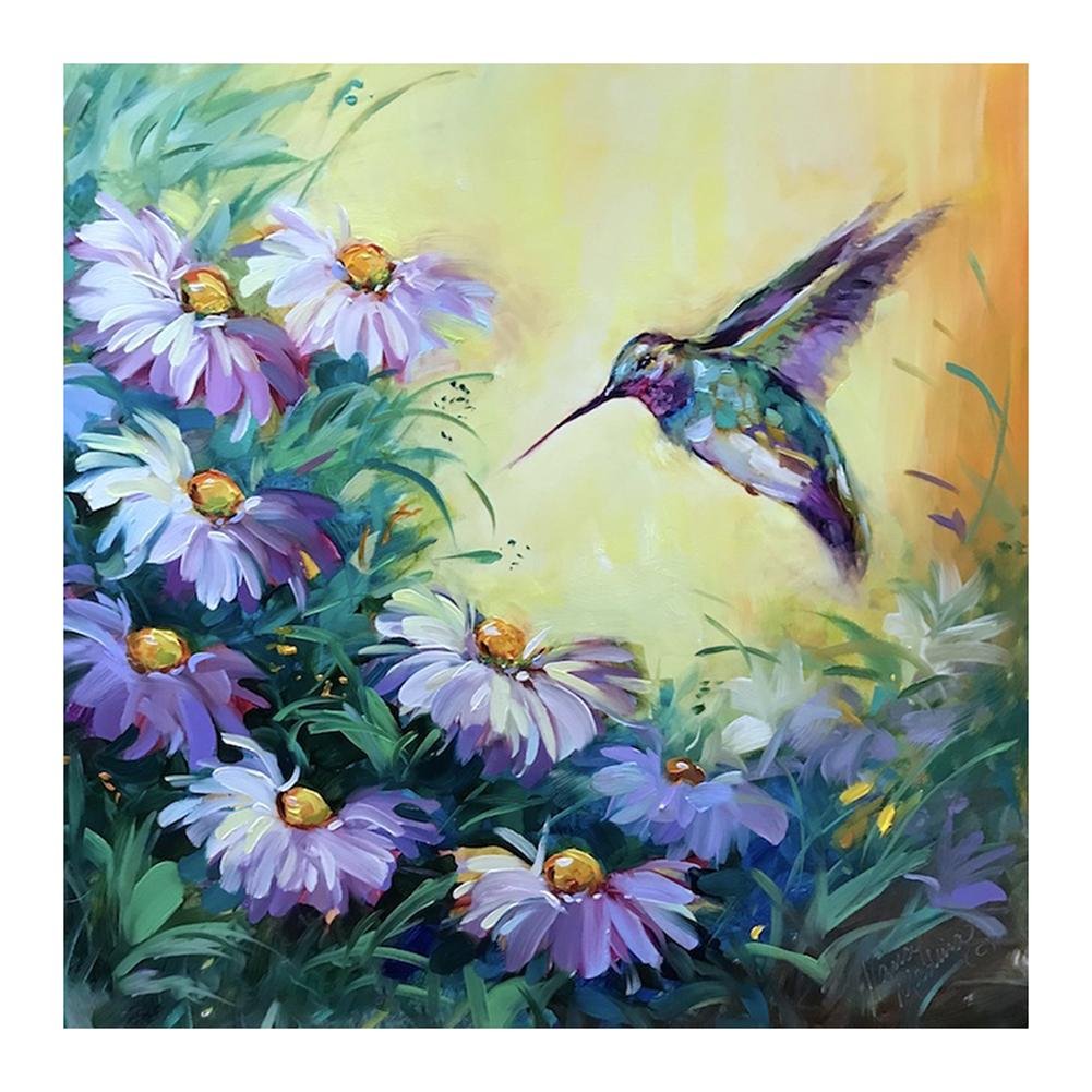 5D Diy Diamond Painting Kit Full Round Beads Flowers Bird