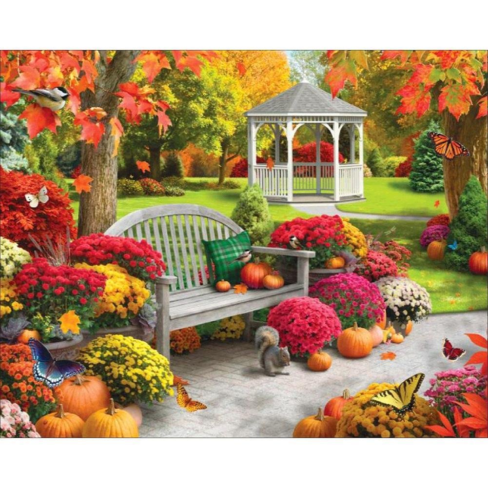 5D Diy Diamond Painting Kit Full Round Beads Garden