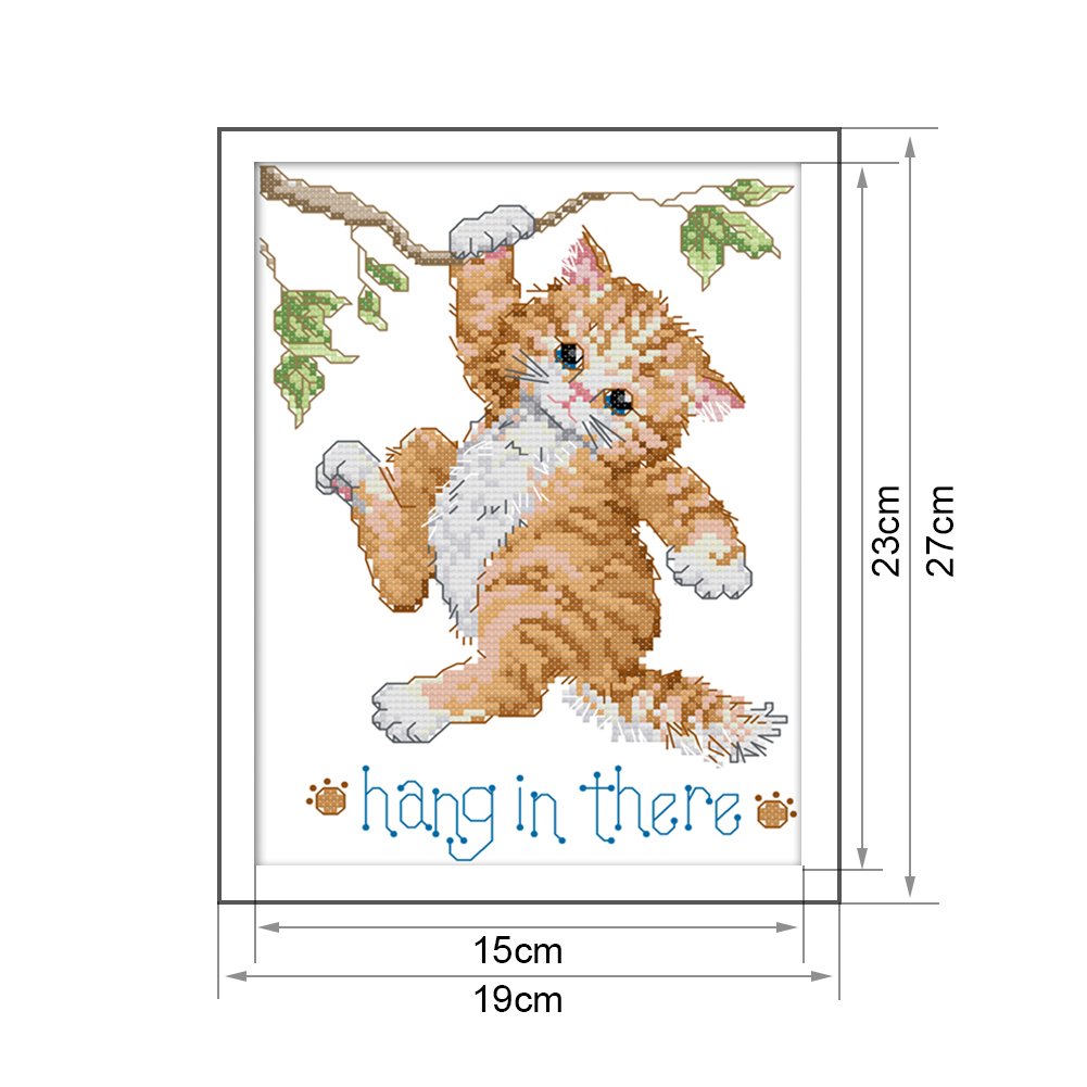 14ct Estampado Ponto Cruz - Gato (19*27cm)