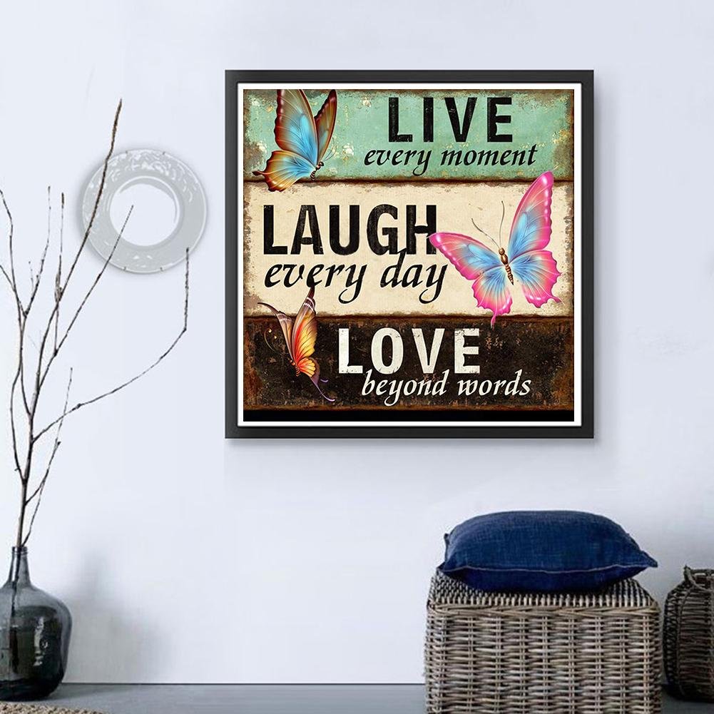 Diamond Painting - Full Round - Live Laugh Love