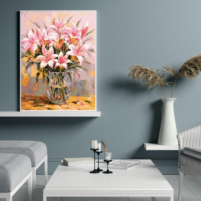 Lily Flower Hand Painted Canvas Oil Art Picture Craft Home Wall