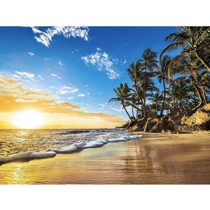 Paint By Number Oil Painting Beach Sunrise Art Picture Craft Home Wall