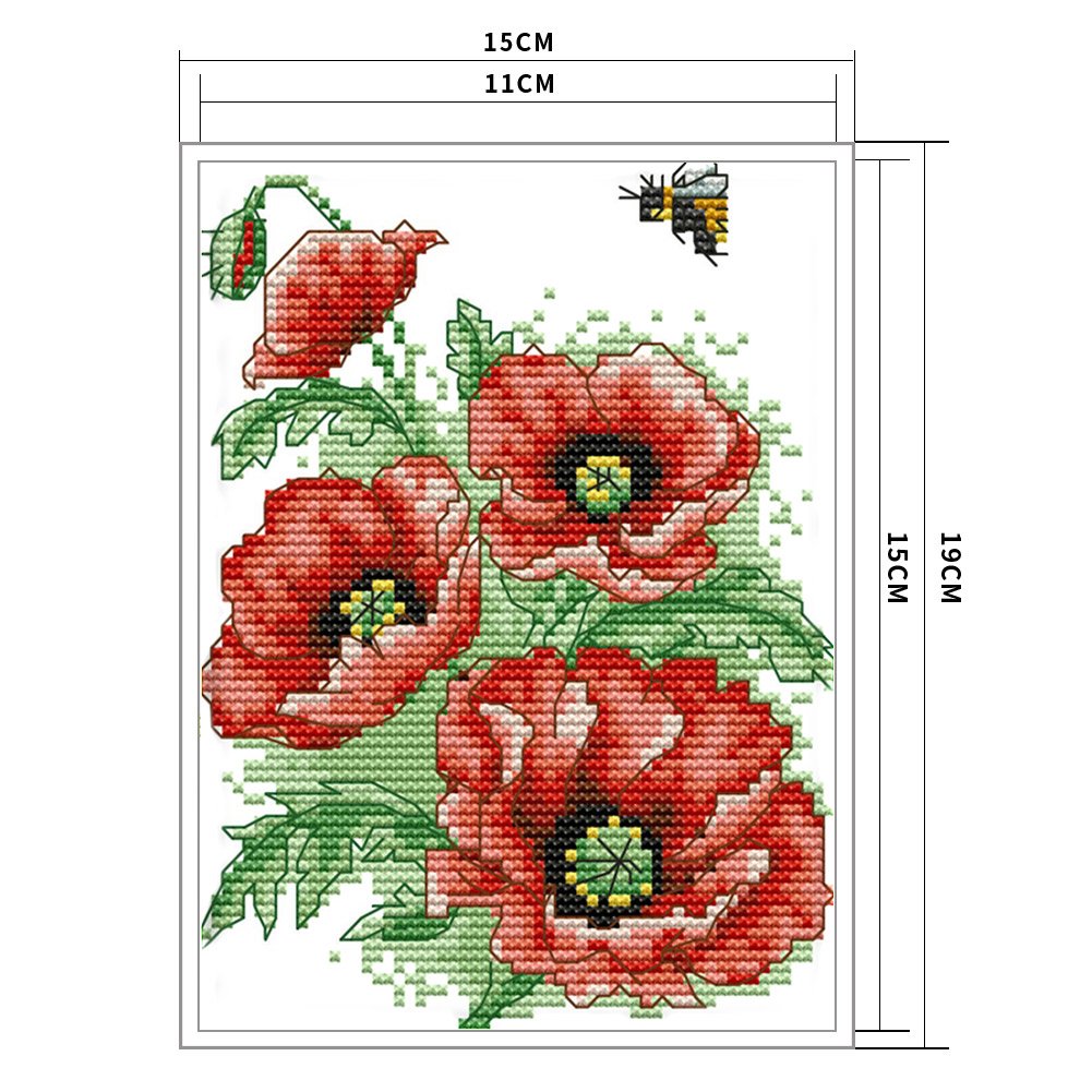 Ponto Cruz Estampado 14ct - Buquê (19*15cm)