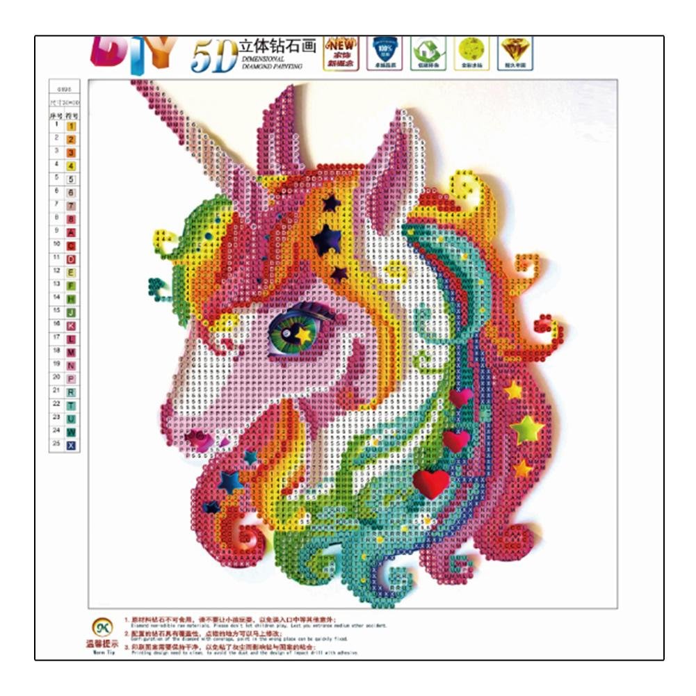 Diamond Painting - Partial Round - Cartoon Unicorn