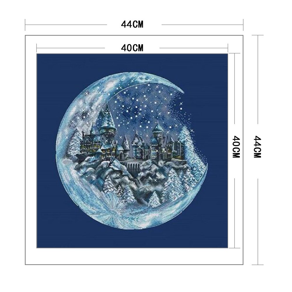 11CT Stamped Cross Stitch - Snow Castle(40*40CM)