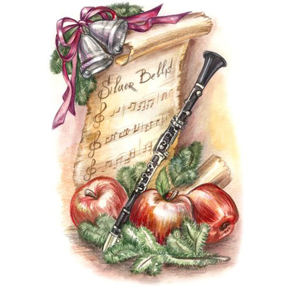 Diamond Paintings Art Full Drill Flower Musical Instrument