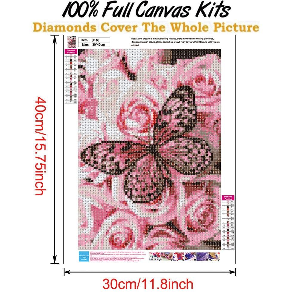 Diamond Painting - Full Round - Flower Butterfly D