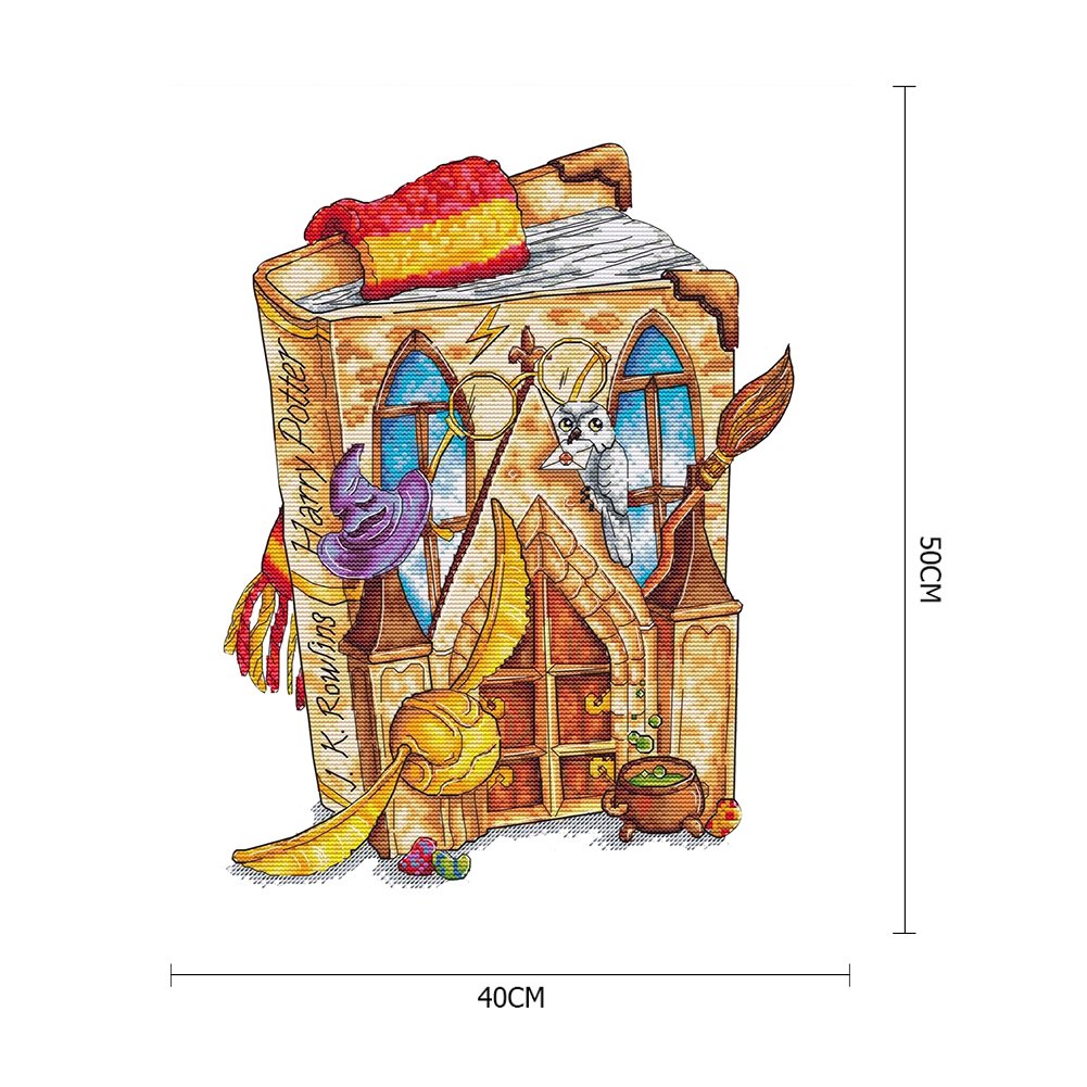 11ct Estampado Ponto Cruz - Livro Mágico (40*50cm)