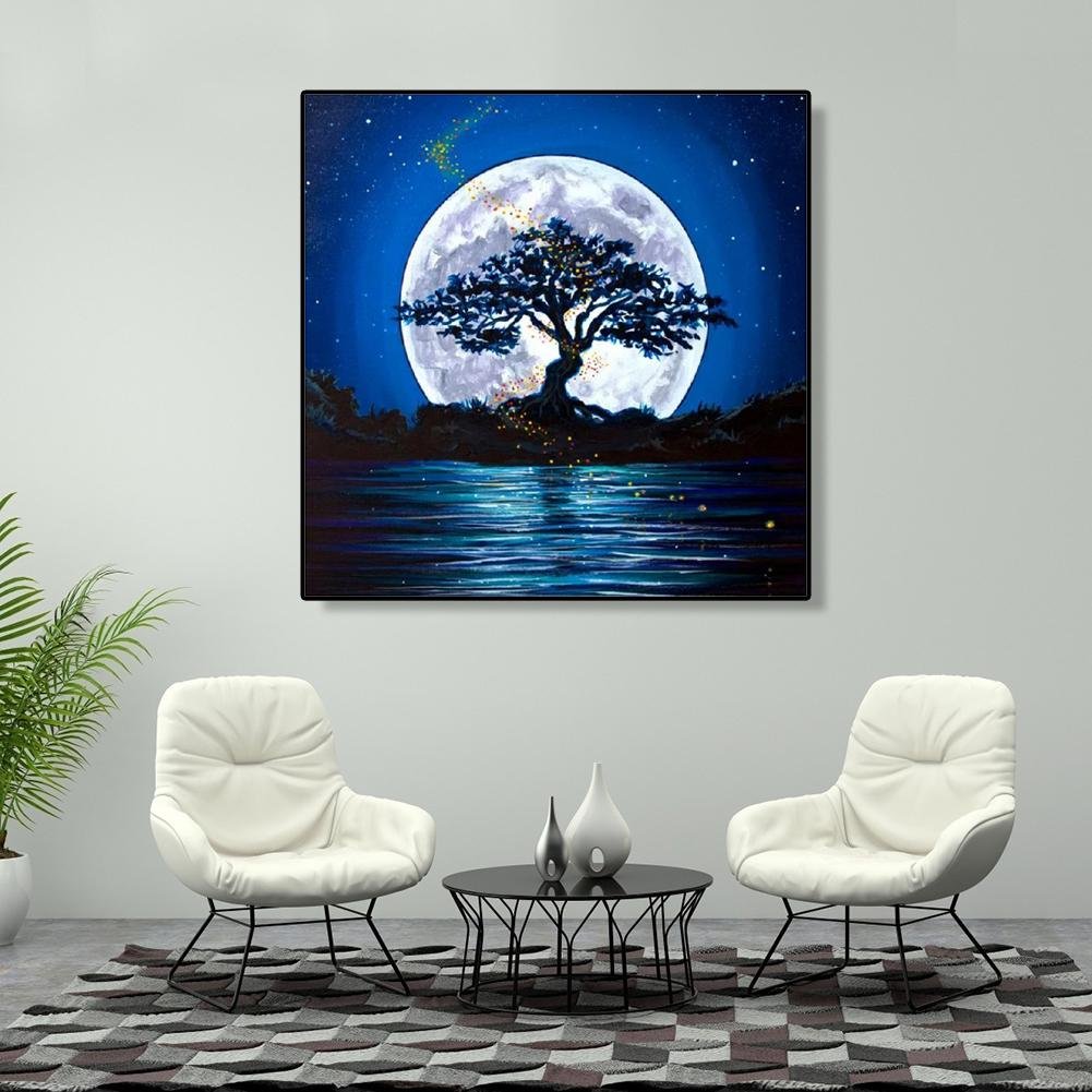 5D DIY Diamond Painting Kit - Full Round - Moon Tree A