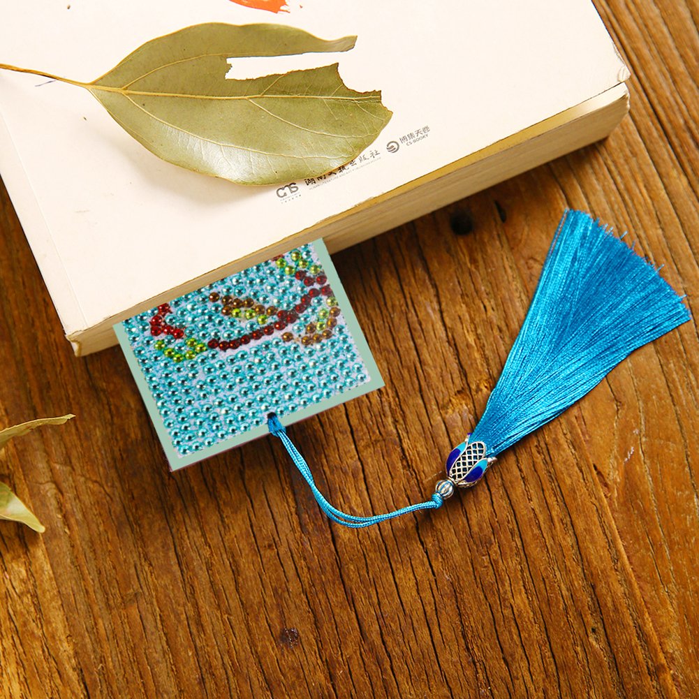 DIY Diamond Painting Bookmark with Tassel Bird