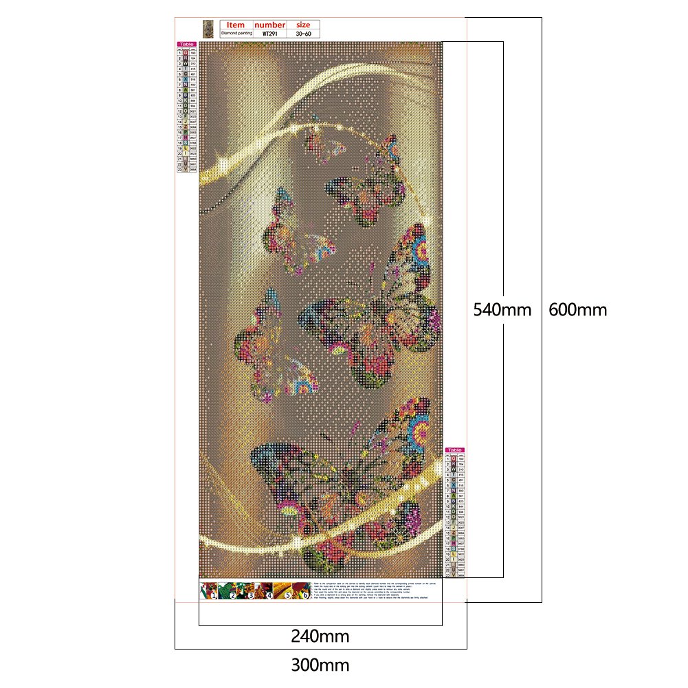 Diamond Painting - Full Round - Butterfly (30*60cm)