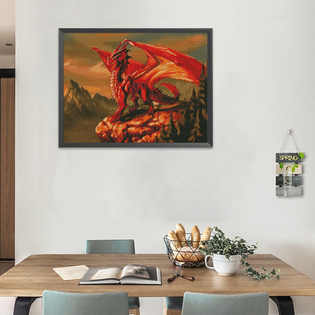 11CT Stamped Cross Stitch - Dragon(40*50CM) A