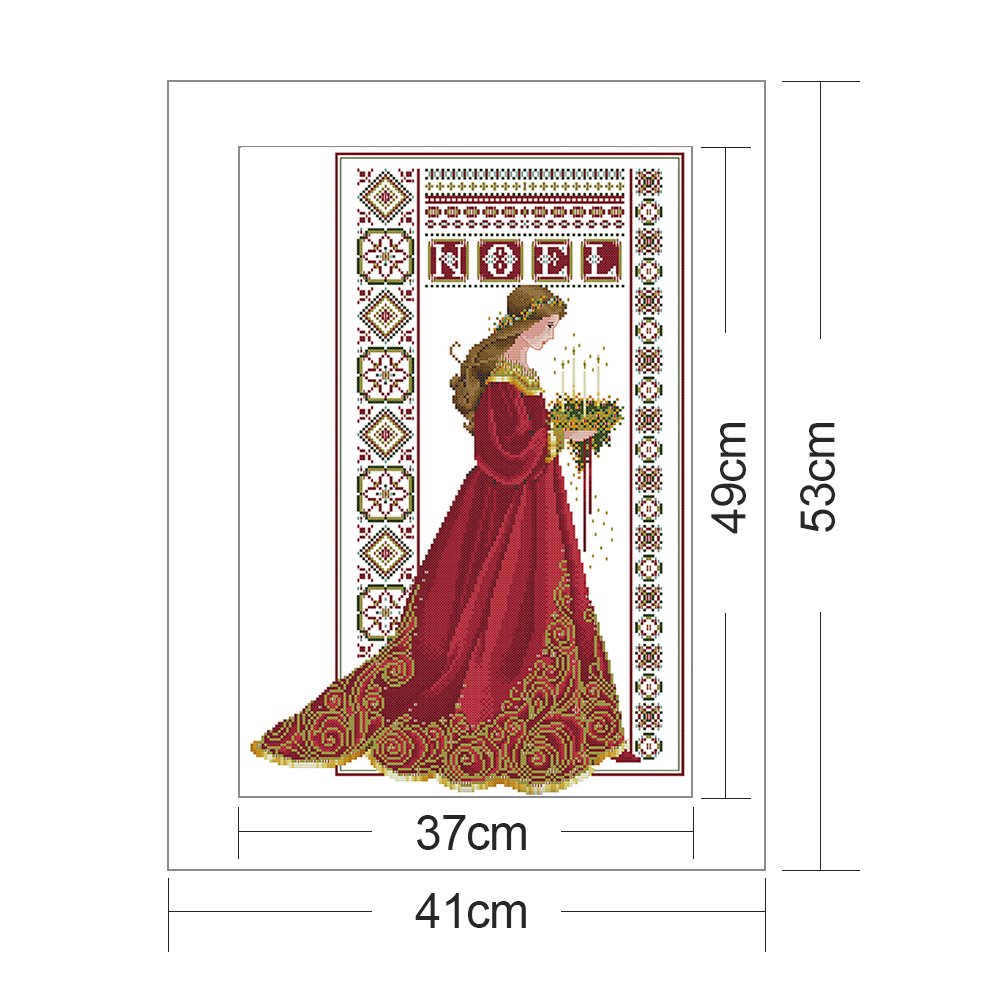 14ct Estampado Ponto Cruz - Anjos (41*53cm)