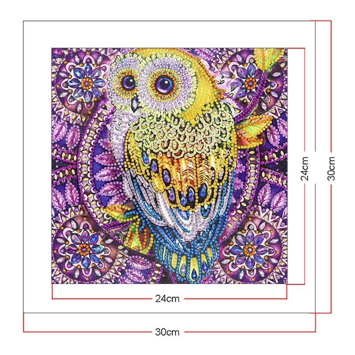 DIY 5D Crystal Rhinestone Diamond Painting Kit Gold Owl