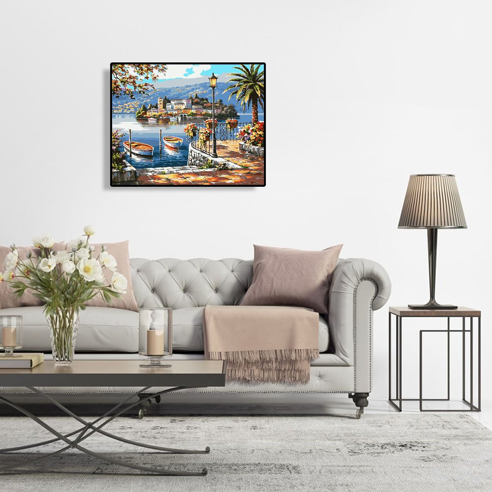 Paint By Number - Oil Painting - Seaside Scenery (40*50cm)