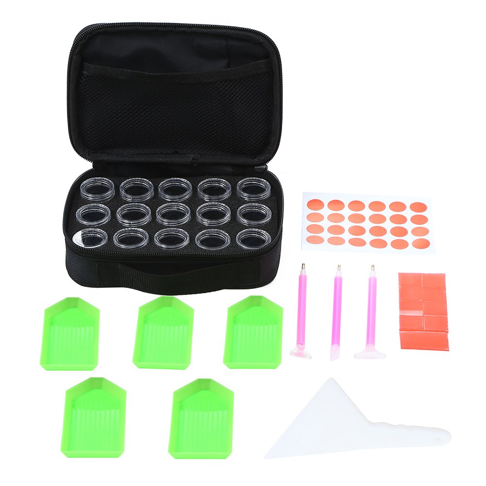DIY Diamond Painting Accessories Kits Pen Tray Bag with Compartment (Small)