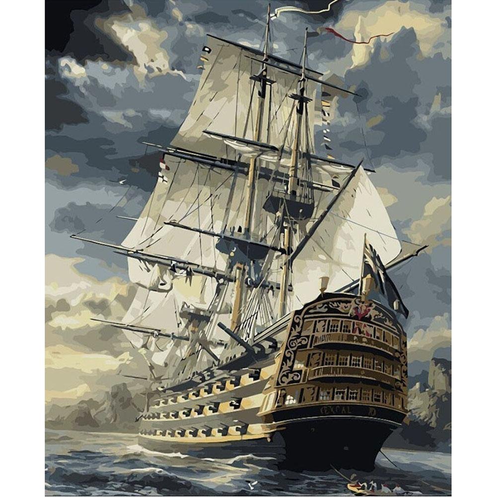 Paint By Number Digital Oil Painting Sailboat