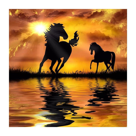 Diamond Painting - Full Round - Sunset Horse