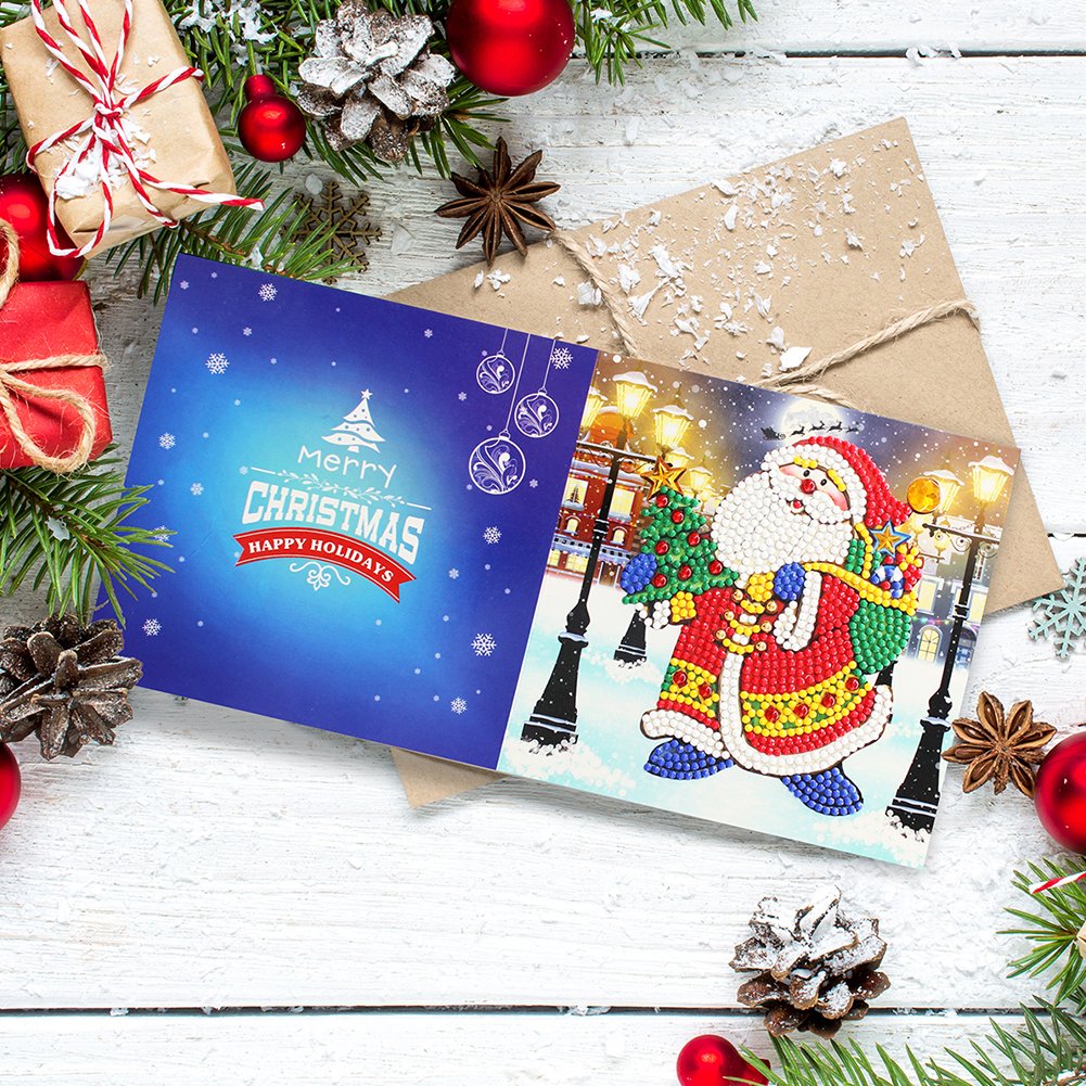 DIY Diamond Painting Greeting Card - Santa Claus B