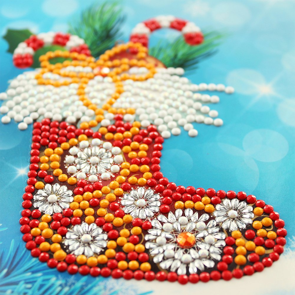 DIY Diamond Painting Greeting Card - Christmas Sock