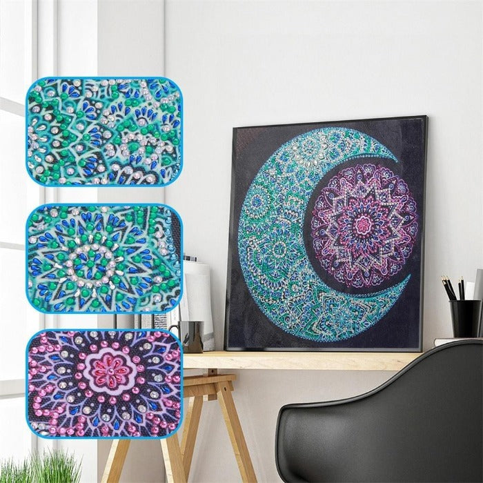 DIY Diamond painting - Crystal Rhinestone - Moon 30*30cm/11.82*11.82"