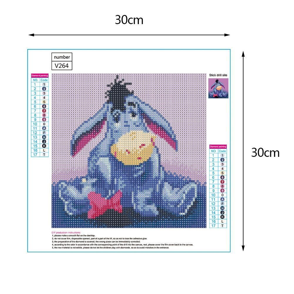 Eeyore Full Rhinestone Embroidery Wall Art Canvas Size