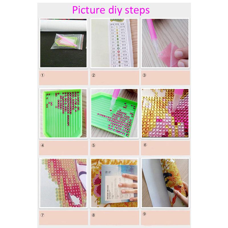 Crystal Rhinestone Full Diamond Painting Picture DIY steps