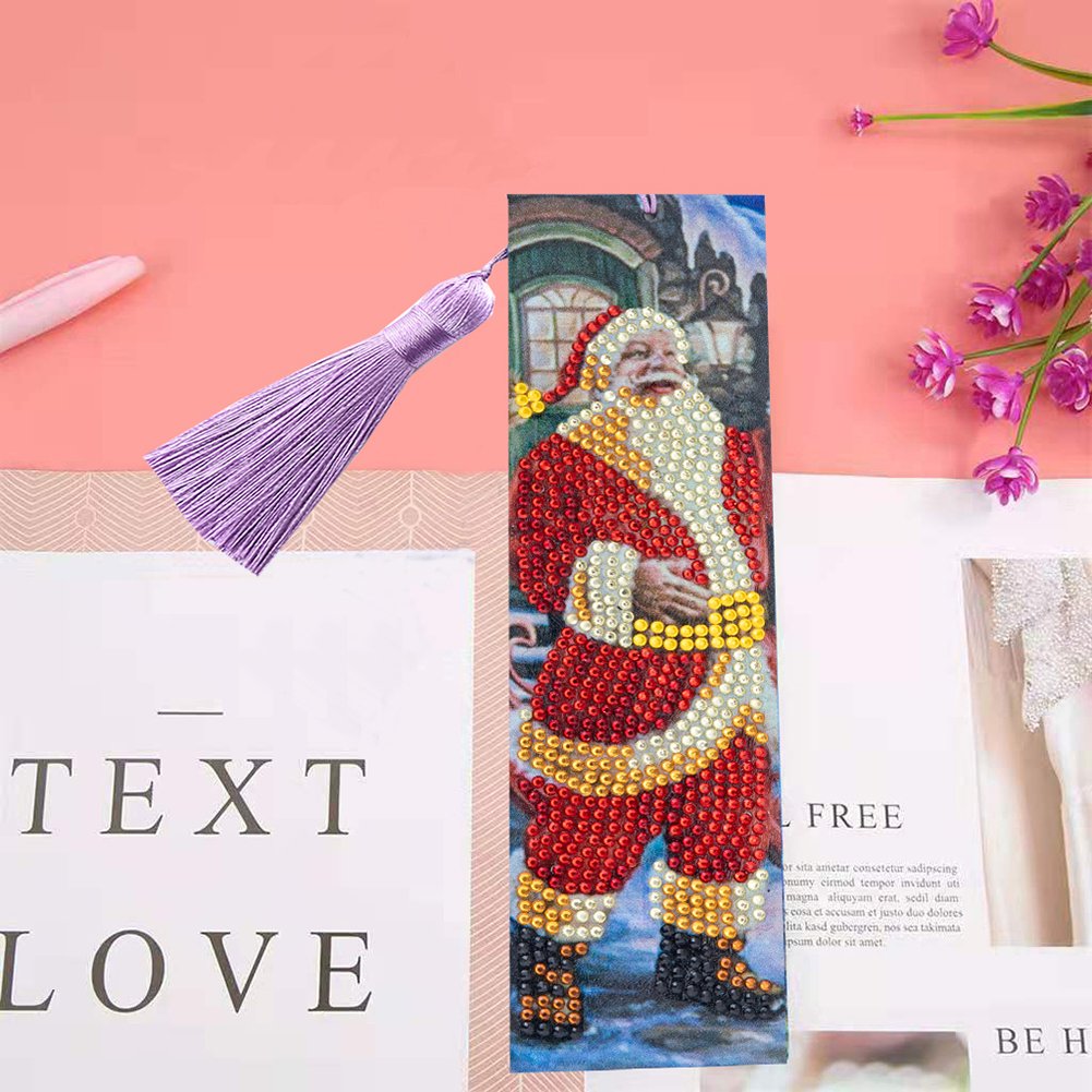 Santa Claus Special Shaped DIY Cartoon Diamond Painting Bookmark