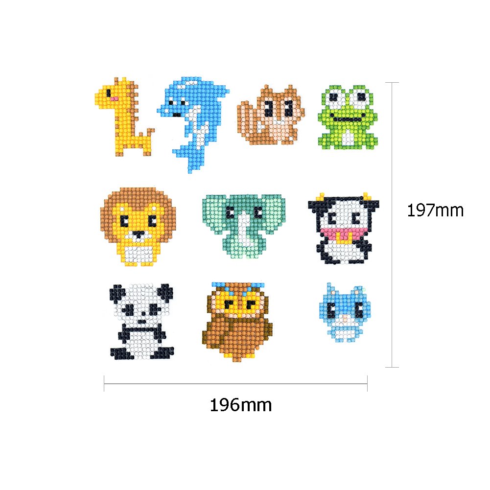 10pcs Kids Funny Toy Diamond Painting Animal Stickers Easy DIY Art Craft