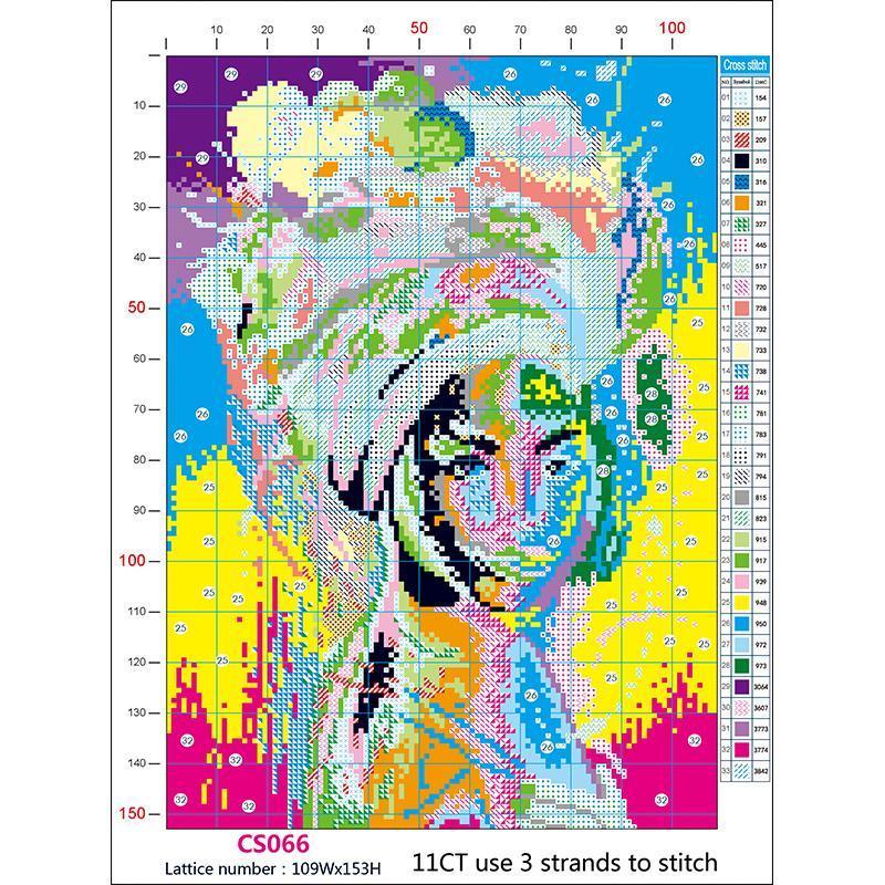 African women Threads 11ct Full cross stitch 