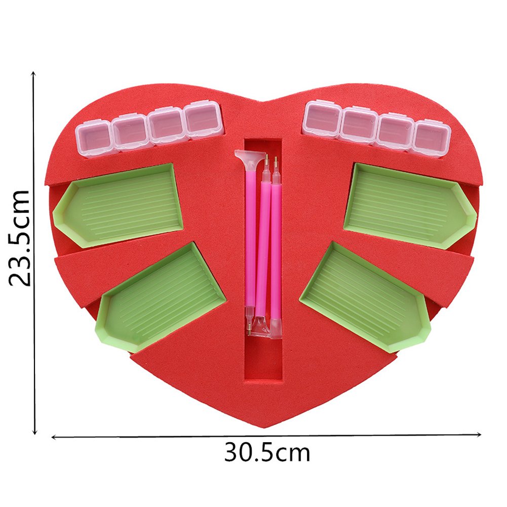 Heart Diamond Painting Tray Holder Beading Storage Point Drill Box Kit