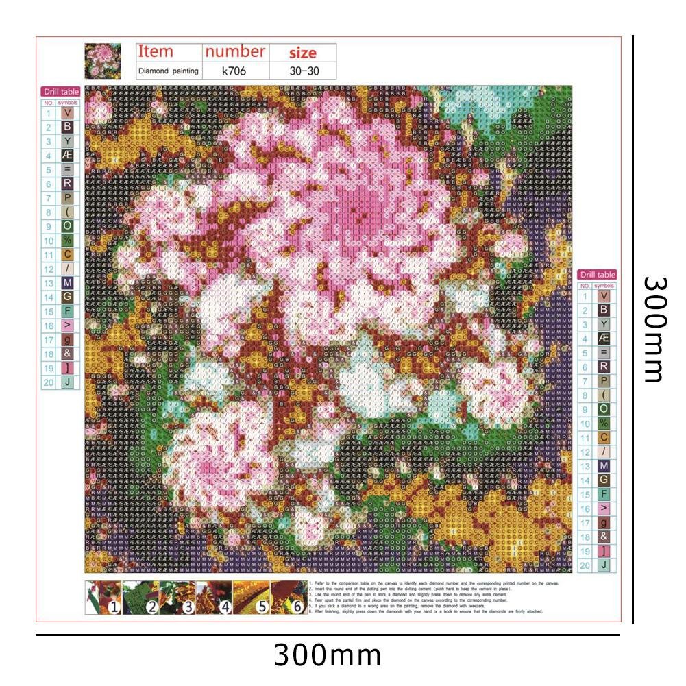 Diamond Painting - Full Round - Pink Abstract Flower