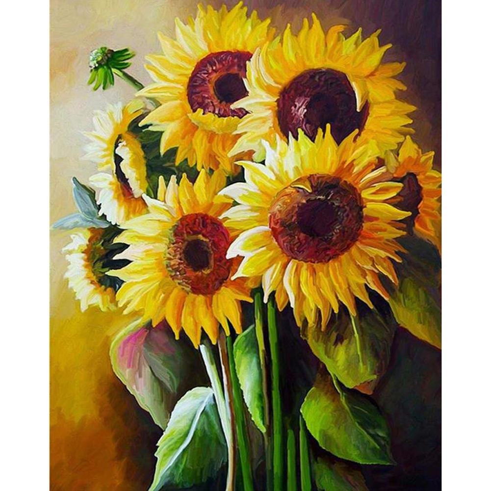 Acrylic Painting By Numbers Handpainted Canvas Painting Flowers