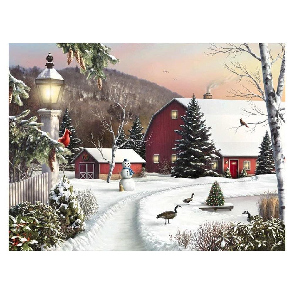 5D Diy Diamond Painting Kit Full Round Beads Clear Sky Snow