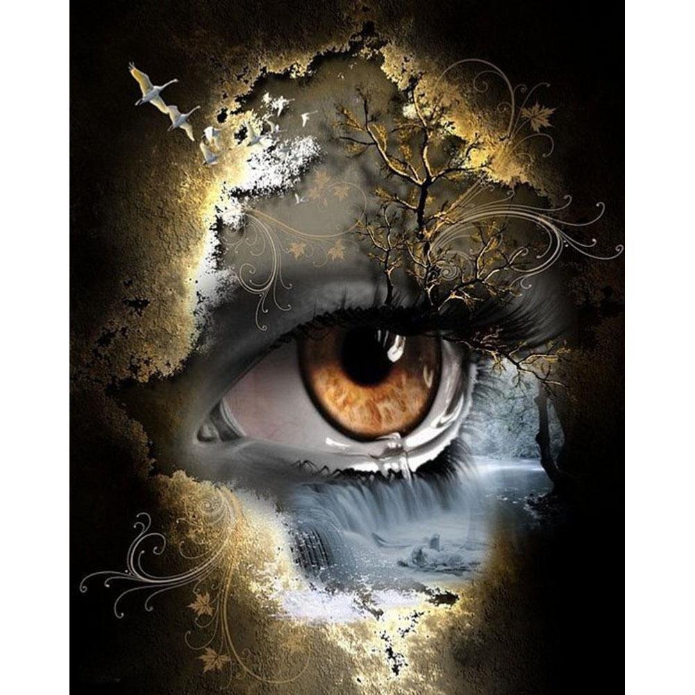 5D Diy Diamond Painting Kit Full Round Beads Eye Landscape