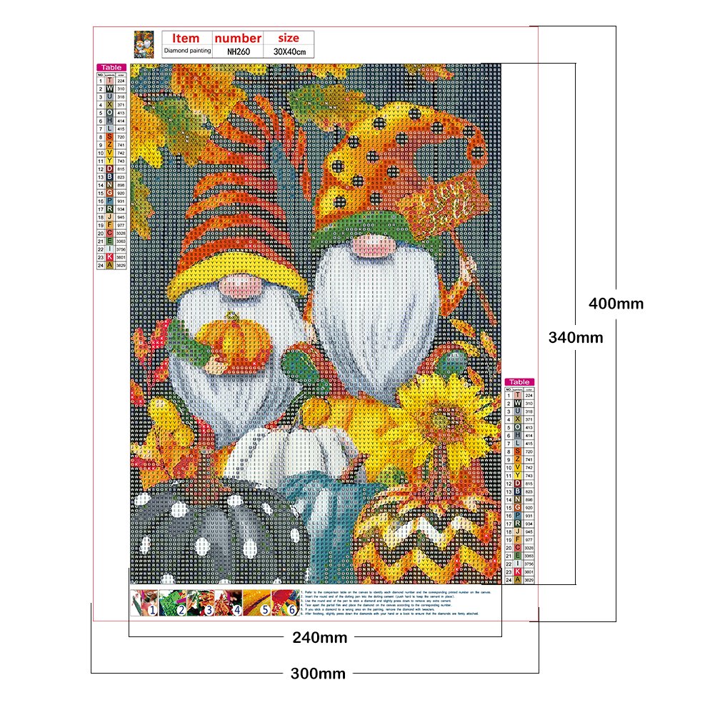 5D DIY Diamond Painting Kit - Full Round -Pumpkin Goblin Gnome