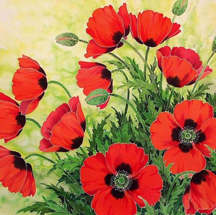 5D Diy Diamond Painting Kit Full Round Beads Flowers