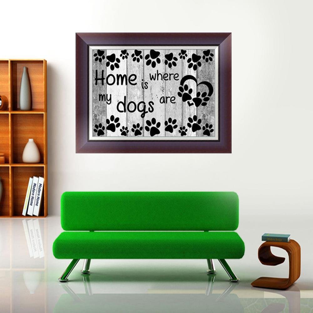 Diamond Painting - Partial Round - Letter Dog Paw