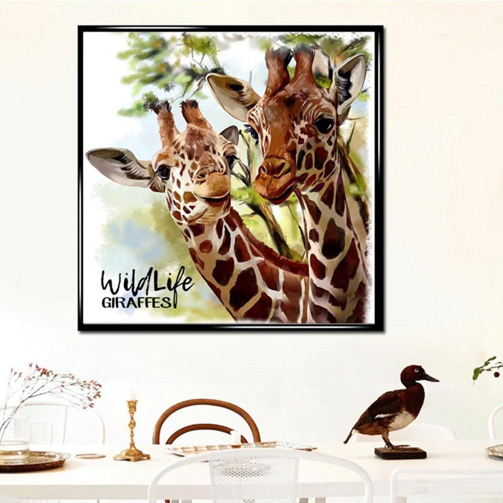 Kit de pintura de diamante DIY 5D - volta parcial - girafas selvagens