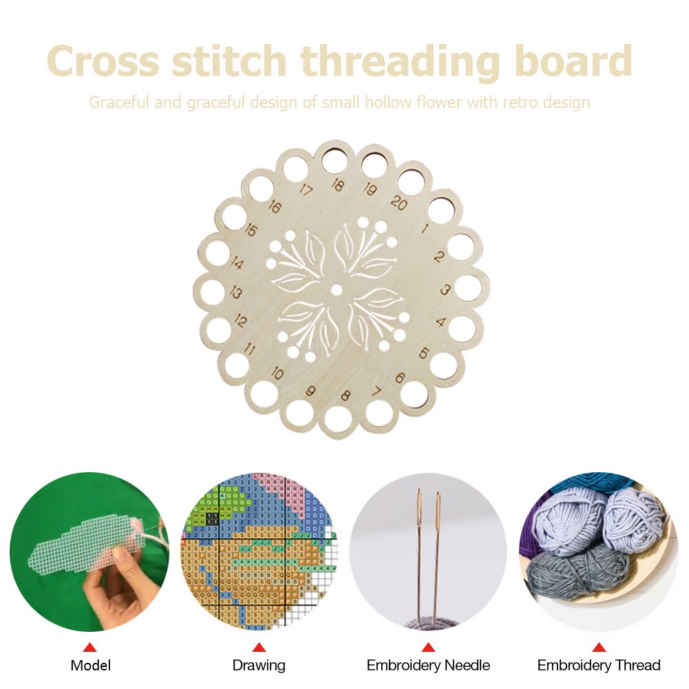 Hollow Thread Board Wooden Cross Stitch Tool - Tulip