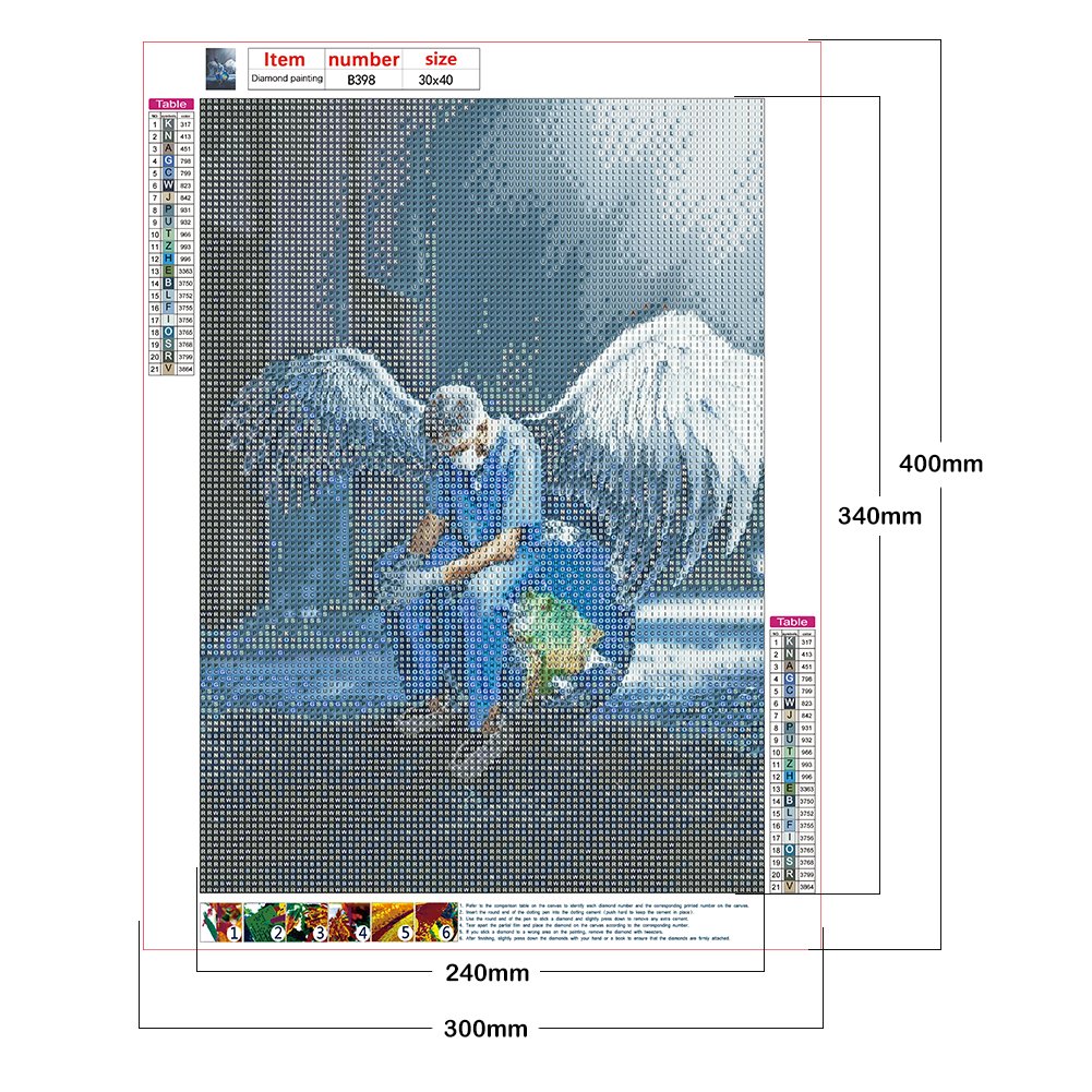 5D DIY Diamond Painting Kit - Full Round - Angel In White
