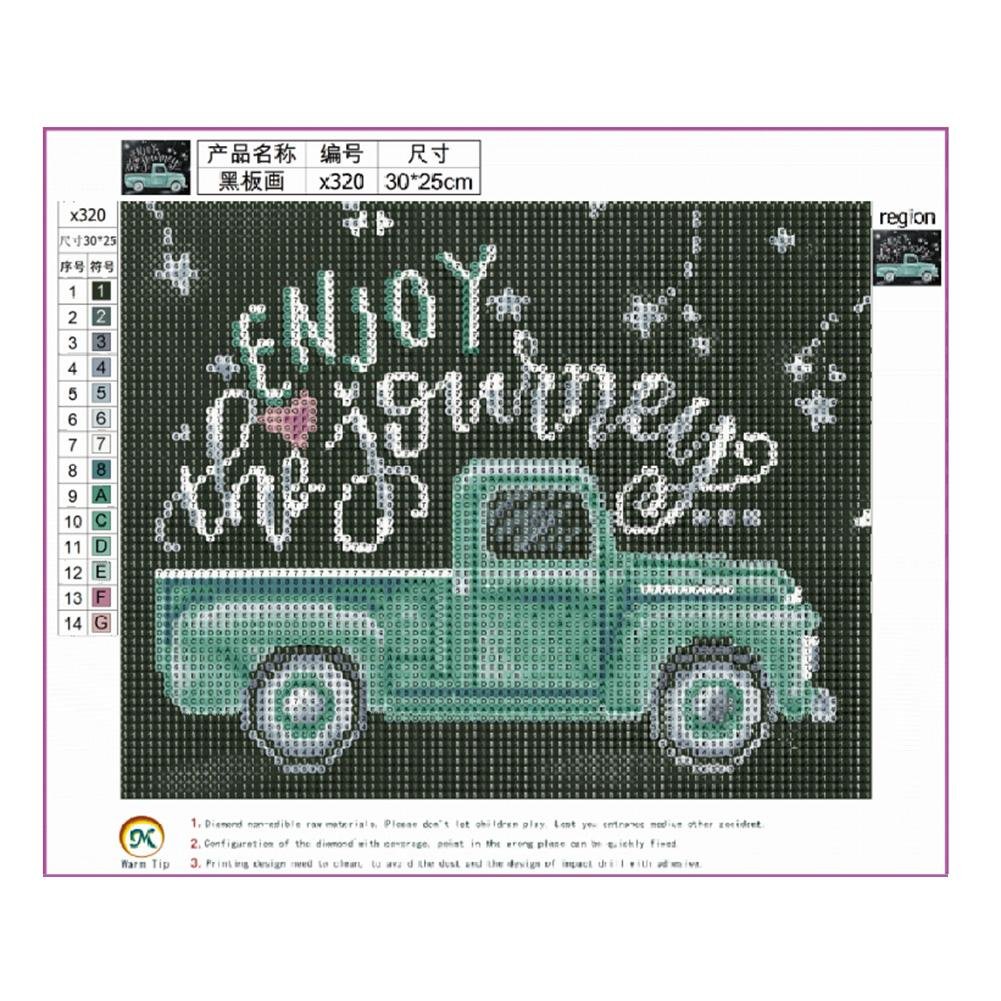 Pintura Diamante - Rodada Completa - Blackboard Green Car
