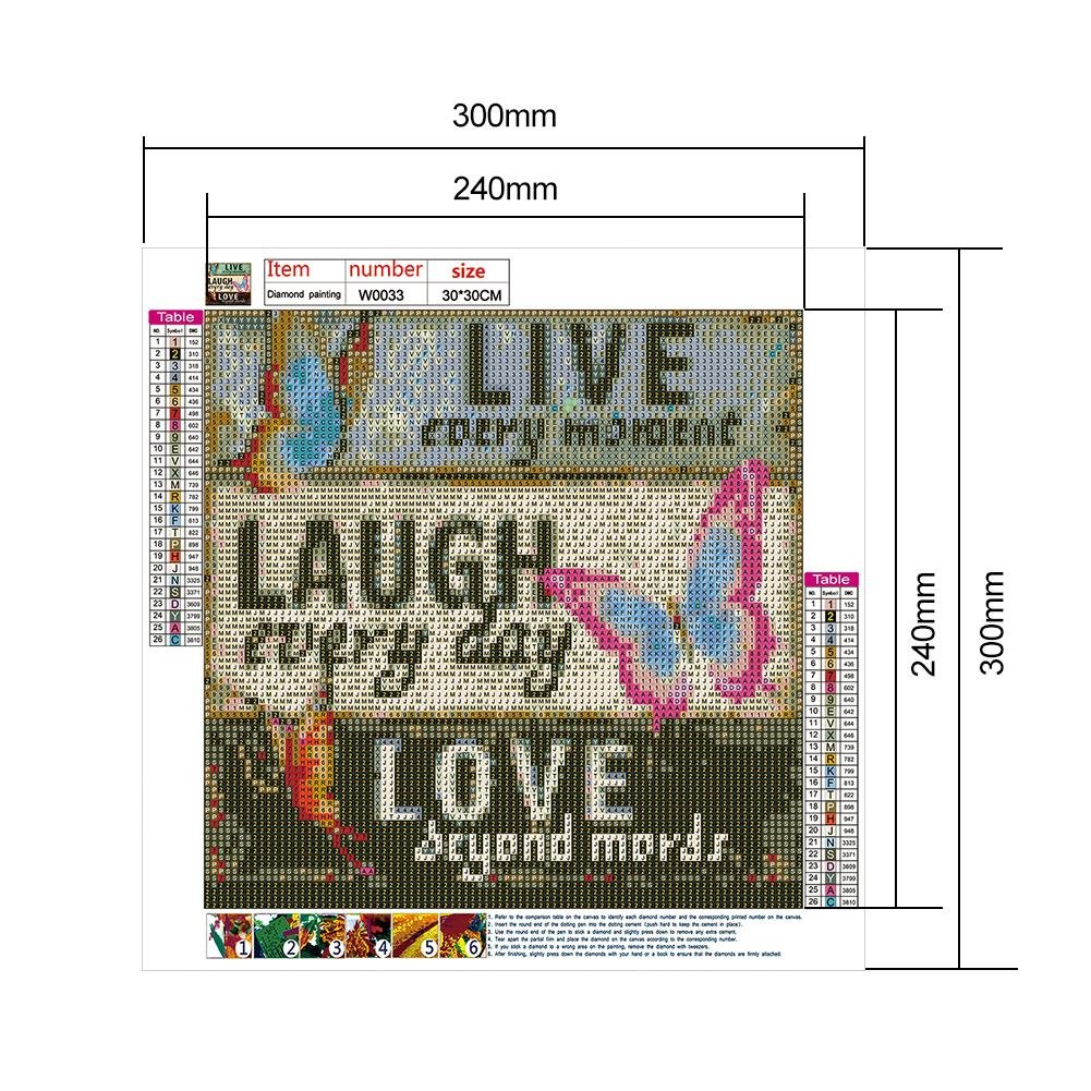Diamond Painting - Full Round - Live Laugh Love