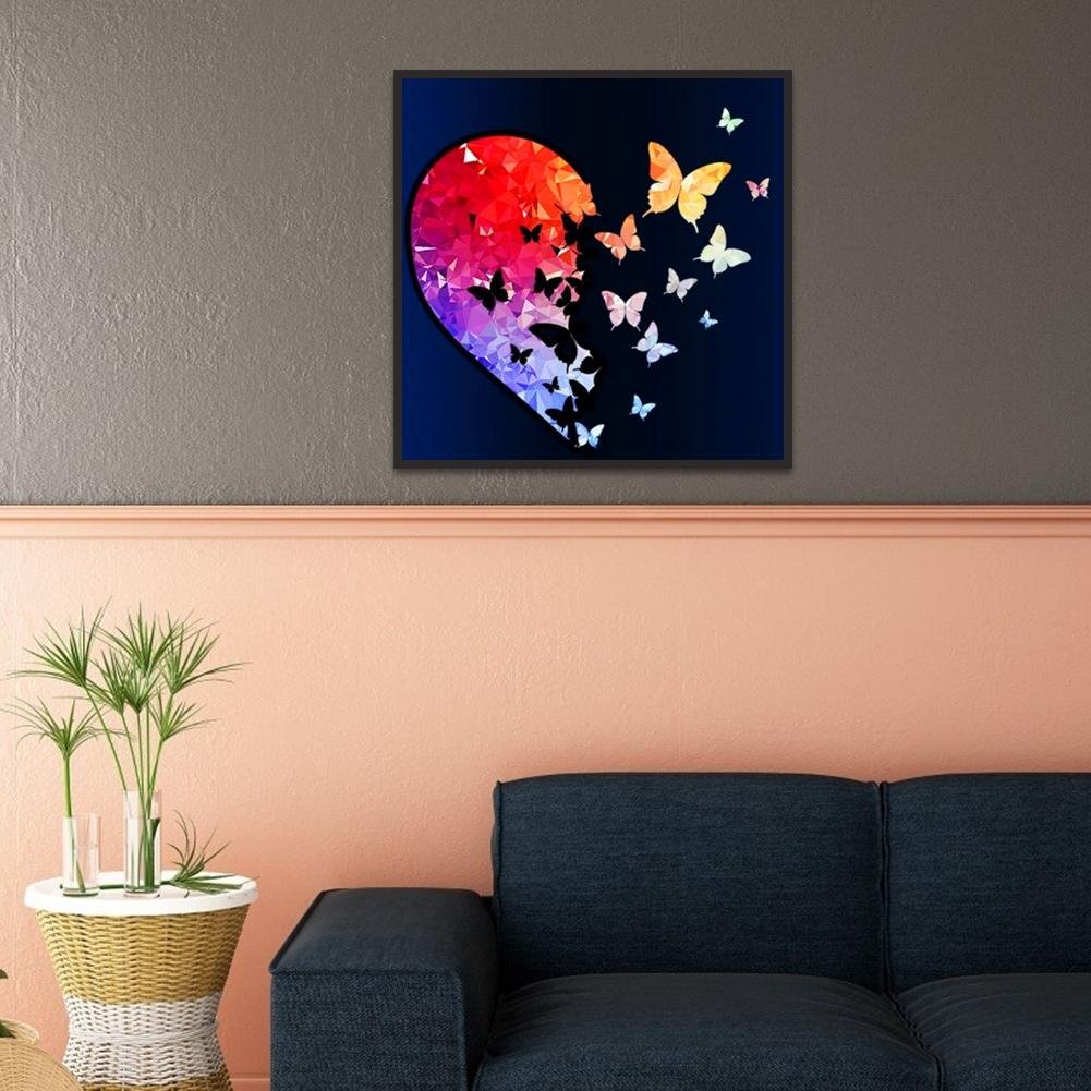 Diamond Painting - Full Round - Heart Butterfly